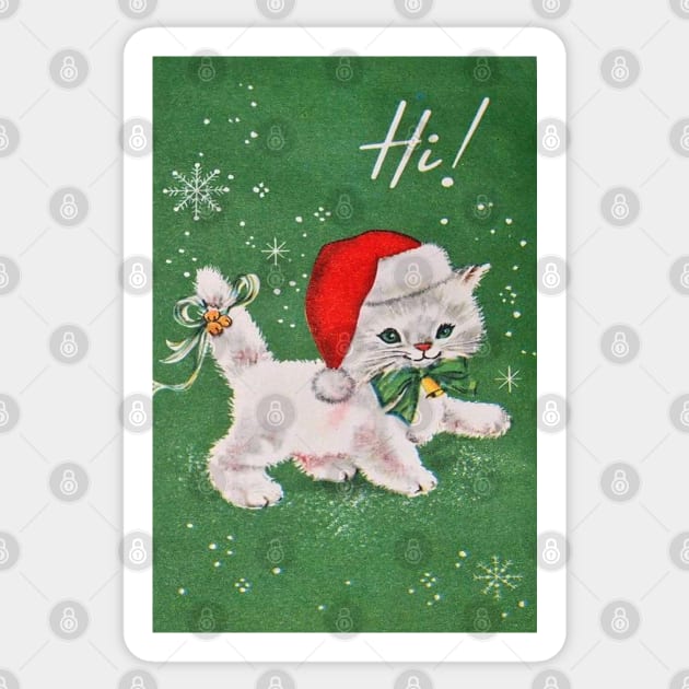 Cute White Christmas Kitten Sticker by tfortwo